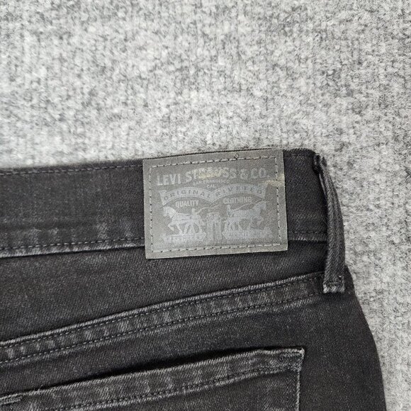 Levis 505 Straight Leg Womens Mid Rise Stretch Charcoal Wash Jeans Size 27 - Picture 5 of 13